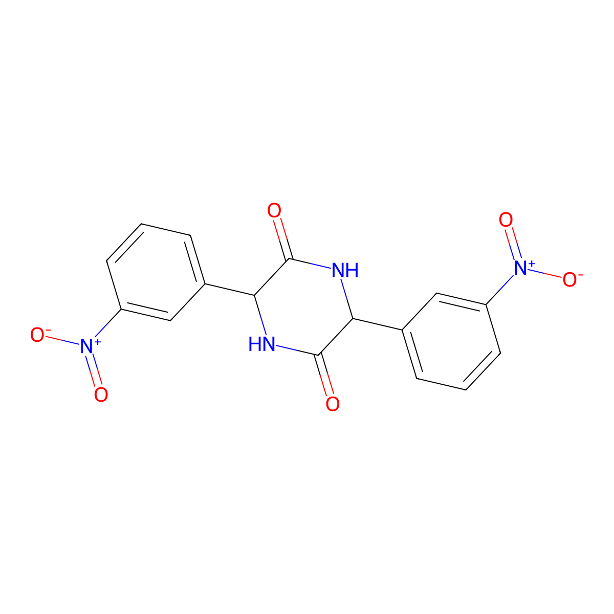 3,6-Bis(3-nitrophenyl)piperazine-2,5-dione molecular structure, CAS 2548981-24-2