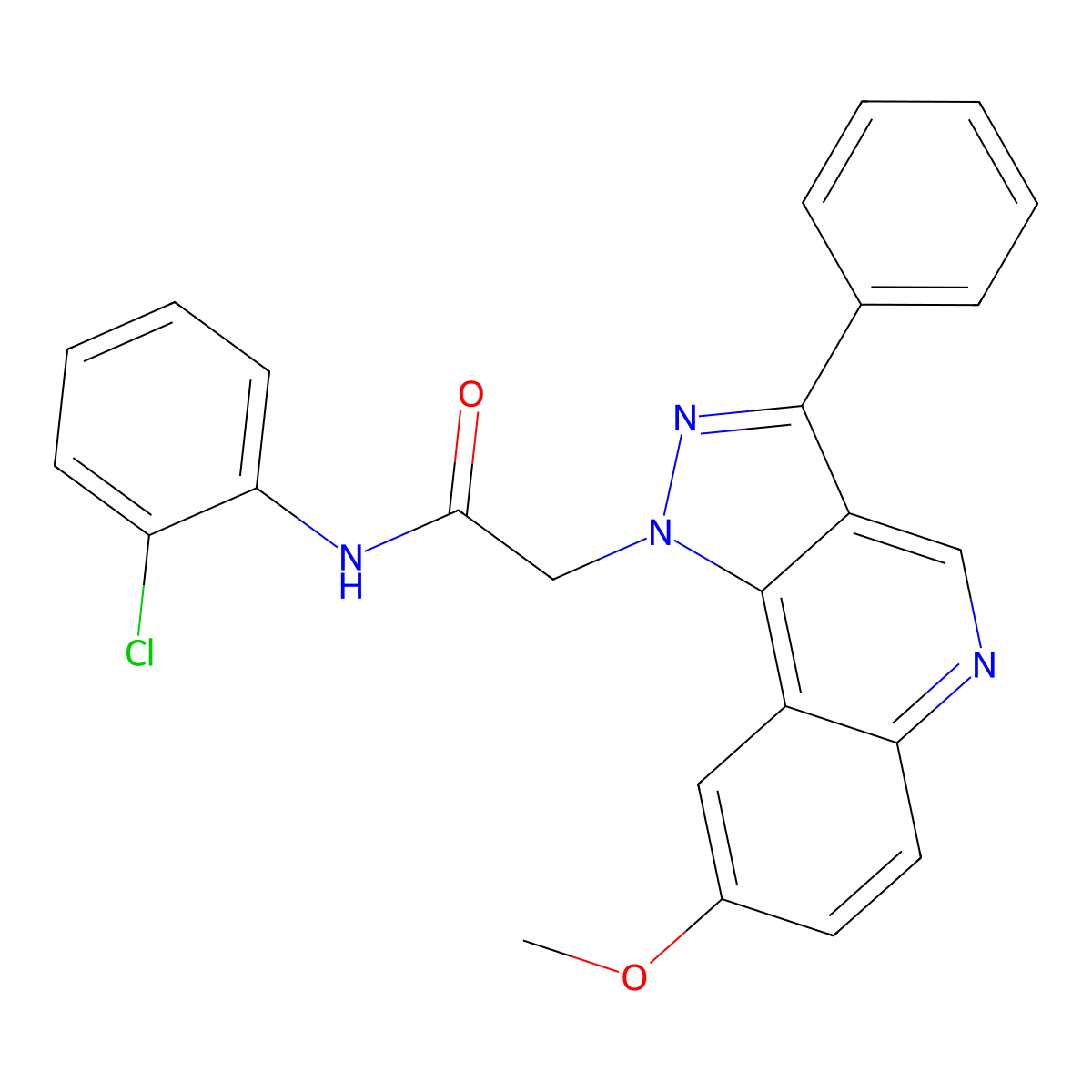 N-(2-chlorophenyl)-2-{8-methoxy-3-phenyl-1H-pyrazolo[4,3-c]quinolin-1-yl}acetamide molecular structure, CAS 2548981-32-2