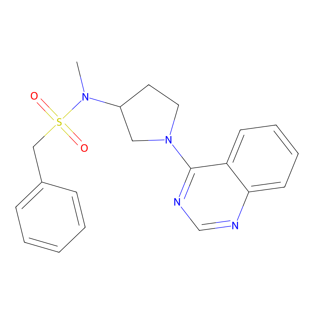 N-methyl-1-phenyl-N-[1-(quinazolin-4-yl)pyrrolidin-3-yl]methanesulfonamide molecular structure, CAS 2548981-35-5