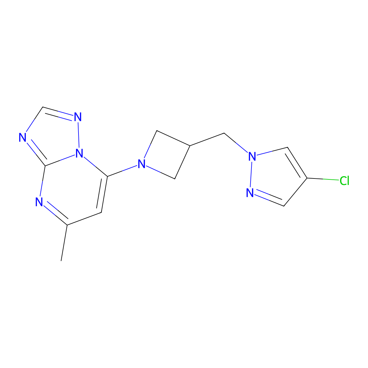 4-chloro-1-[(1-{5-methyl-[1,2,4]triazolo[1,5-a]pyrimidin-7-yl}azetidin-3-yl)methyl]-1H-pyrazole molecular structure, CAS 2548981-40-2