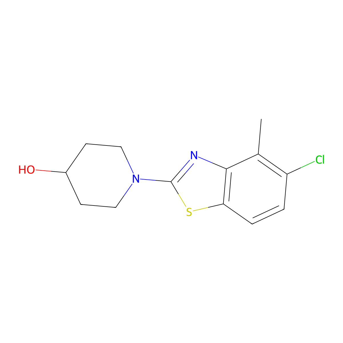 1-(5-Chloro-4-methyl-1,3-benzothiazol-2-yl)piperidin-4-ol molecular structure, CAS 2548981-42-4