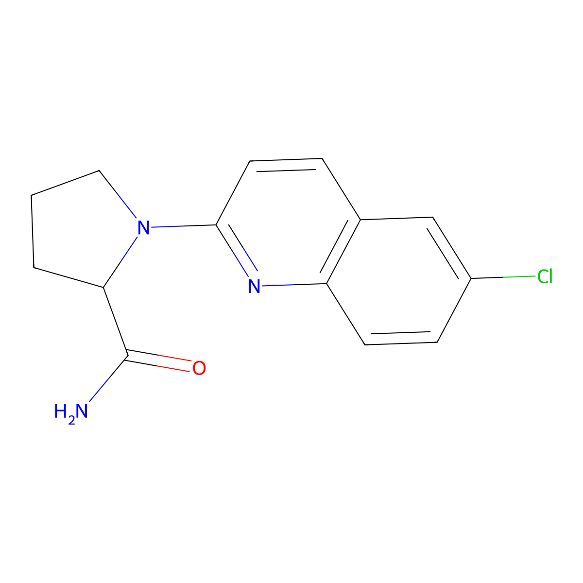 1-(6-Chloroquinolin-2-yl)pyrrolidine-2-carboxamide molecular structure, CAS 2548981-49-1