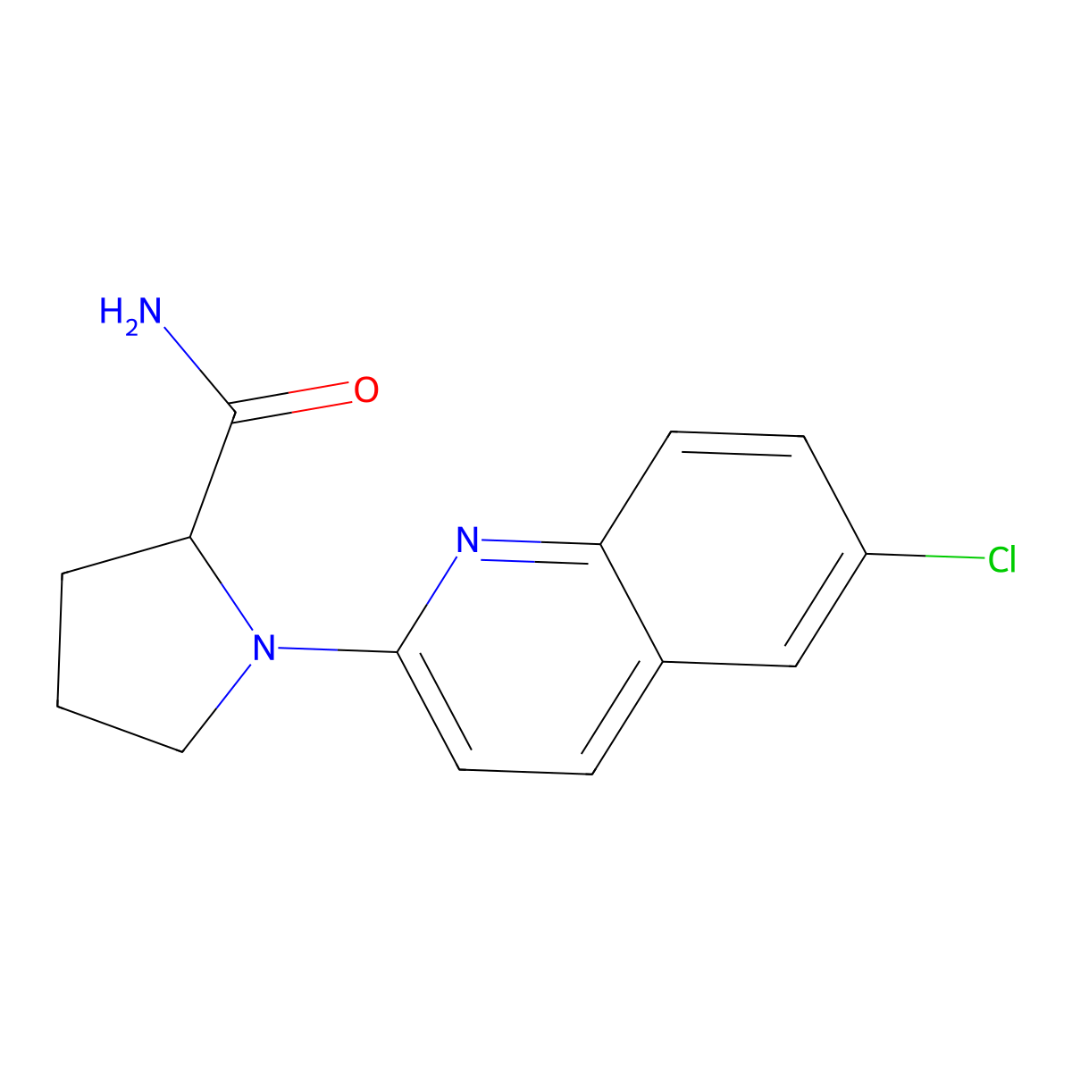 1-(6-Chloroquinolin-2-yl)pyrrolidine-2-carboxamide molecular structure, CAS 2548981-49-1