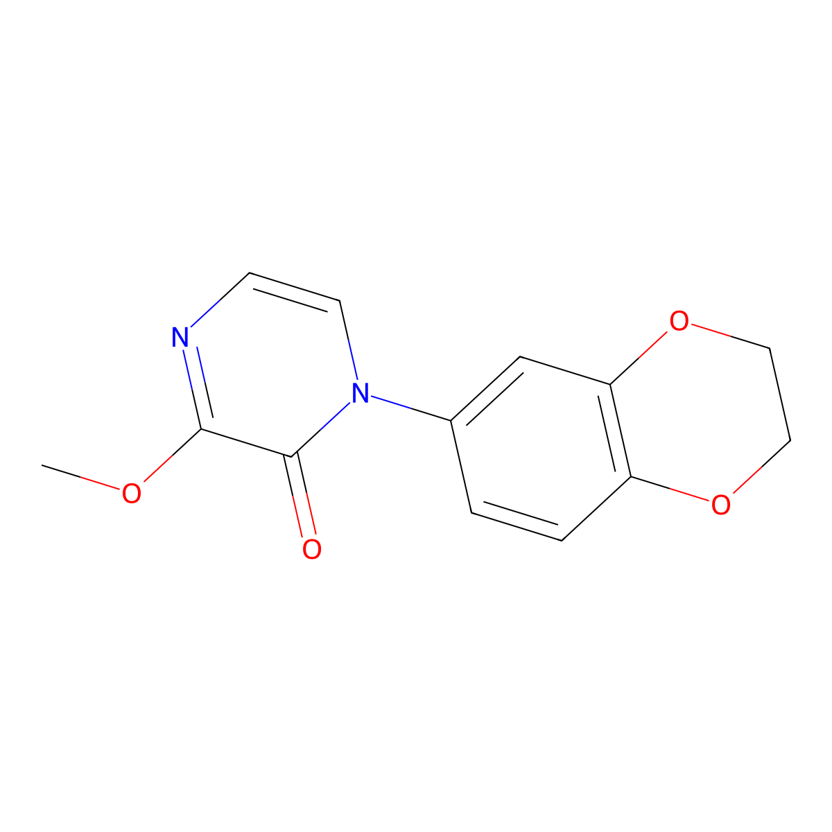 1-(2,3-Dihydro-1,4-benzodioxin-6-yl)-3-methoxy-1,2-dihydropyrazin-2-one molecular structure, CAS 2548981-72-0