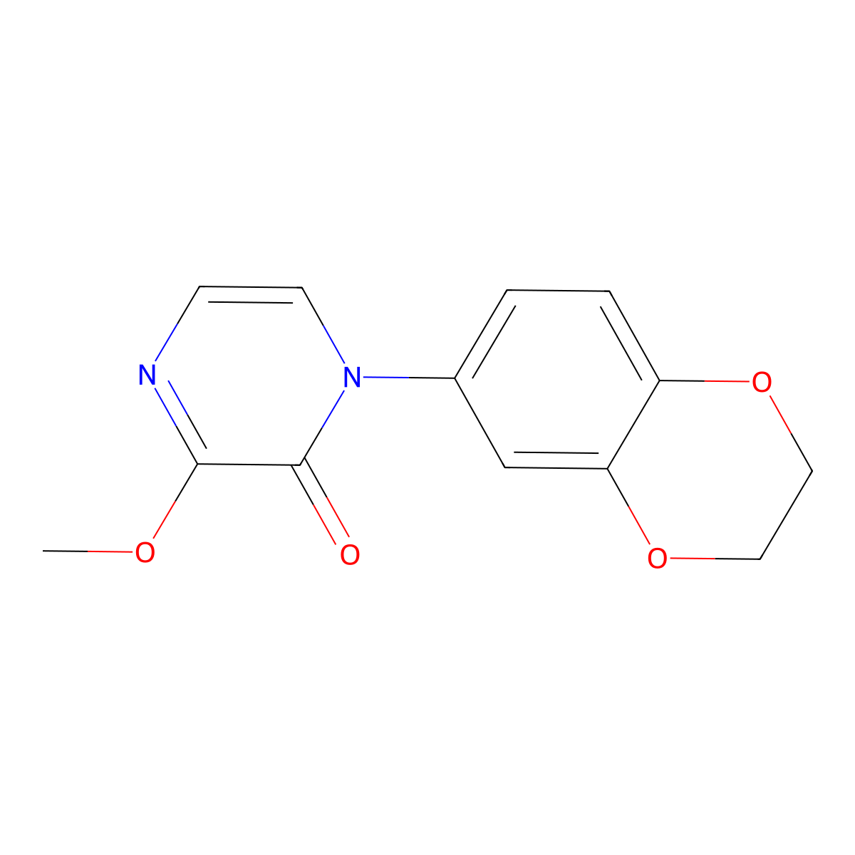 1-(2,3-Dihydro-1,4-benzodioxin-6-yl)-3-methoxy-1,2-dihydropyrazin-2-one molecular structure, CAS 2548981-72-0