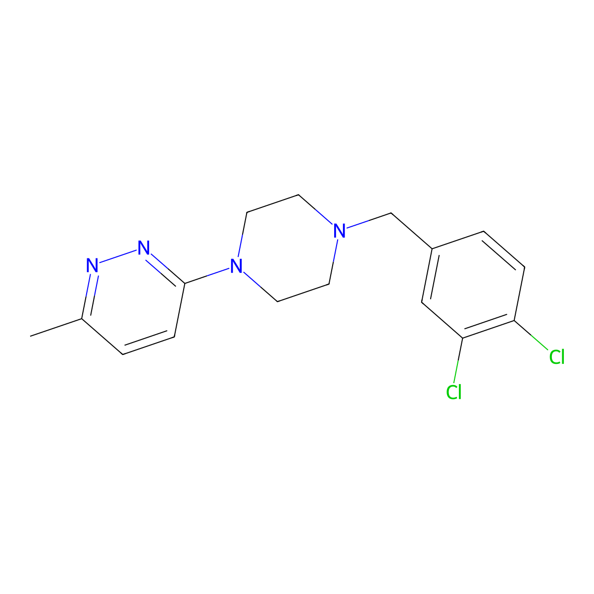 3-{4-[(3,4-Dichlorophenyl)methyl]piperazin-1-yl}-6-methylpyridazine molecular structure, CAS 2548982-05-2