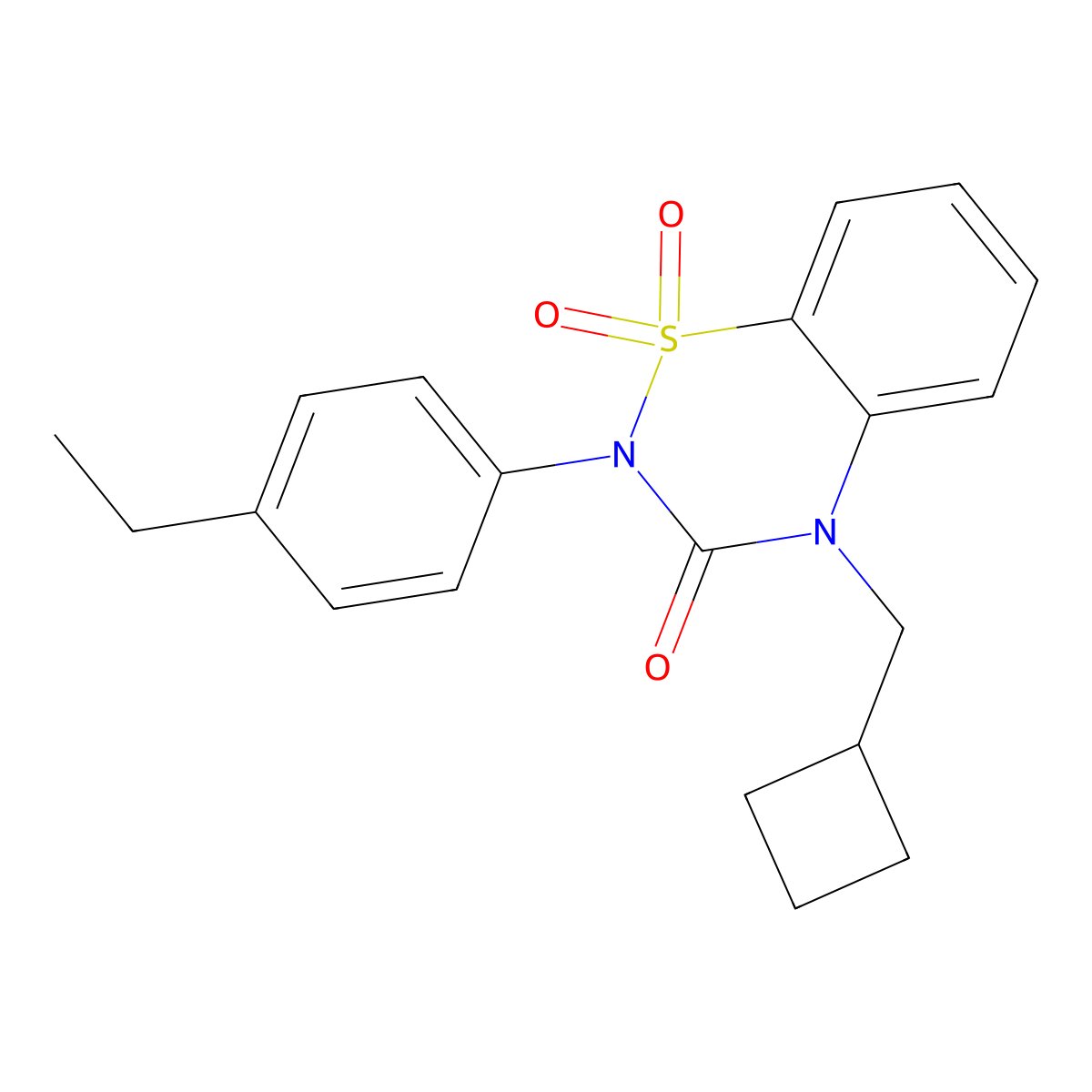 4-(Cyclobutylmethyl)-2-(4-ethylphenyl)-1,1-dioxo-1lambda6,2,4-benzothiadiazin-3-one molecular structure, CAS 2548982-07-4