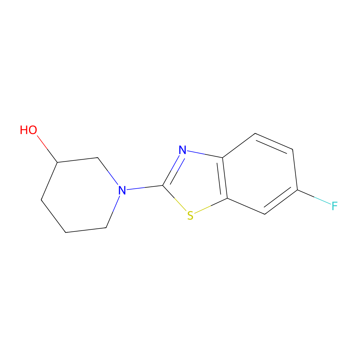 1-(6-Fluoro-1,3-benzothiazol-2-yl)piperidin-3-ol molecular structure, CAS 2548982-17-6