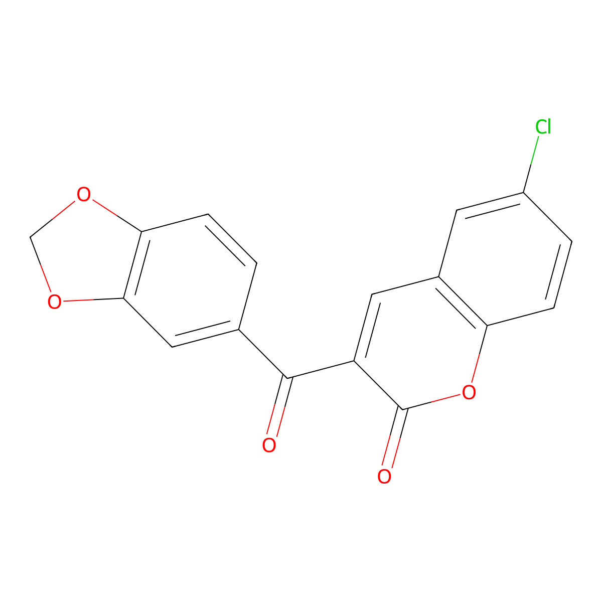 3-(2H-1,3-benzodioxole-5-carbonyl)-6-chloro-2H-chromen-2-one molecular structure, CAS 2548982-36-9