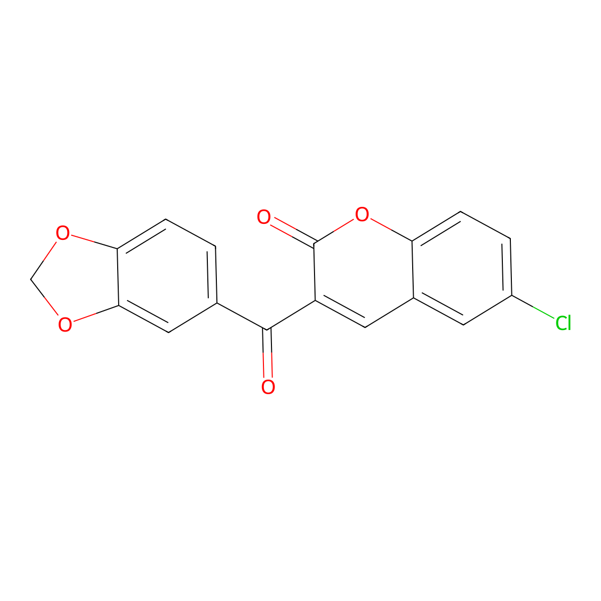 3-(2H-1,3-benzodioxole-5-carbonyl)-6-chloro-2H-chromen-2-one molecular structure, CAS 2548982-36-9