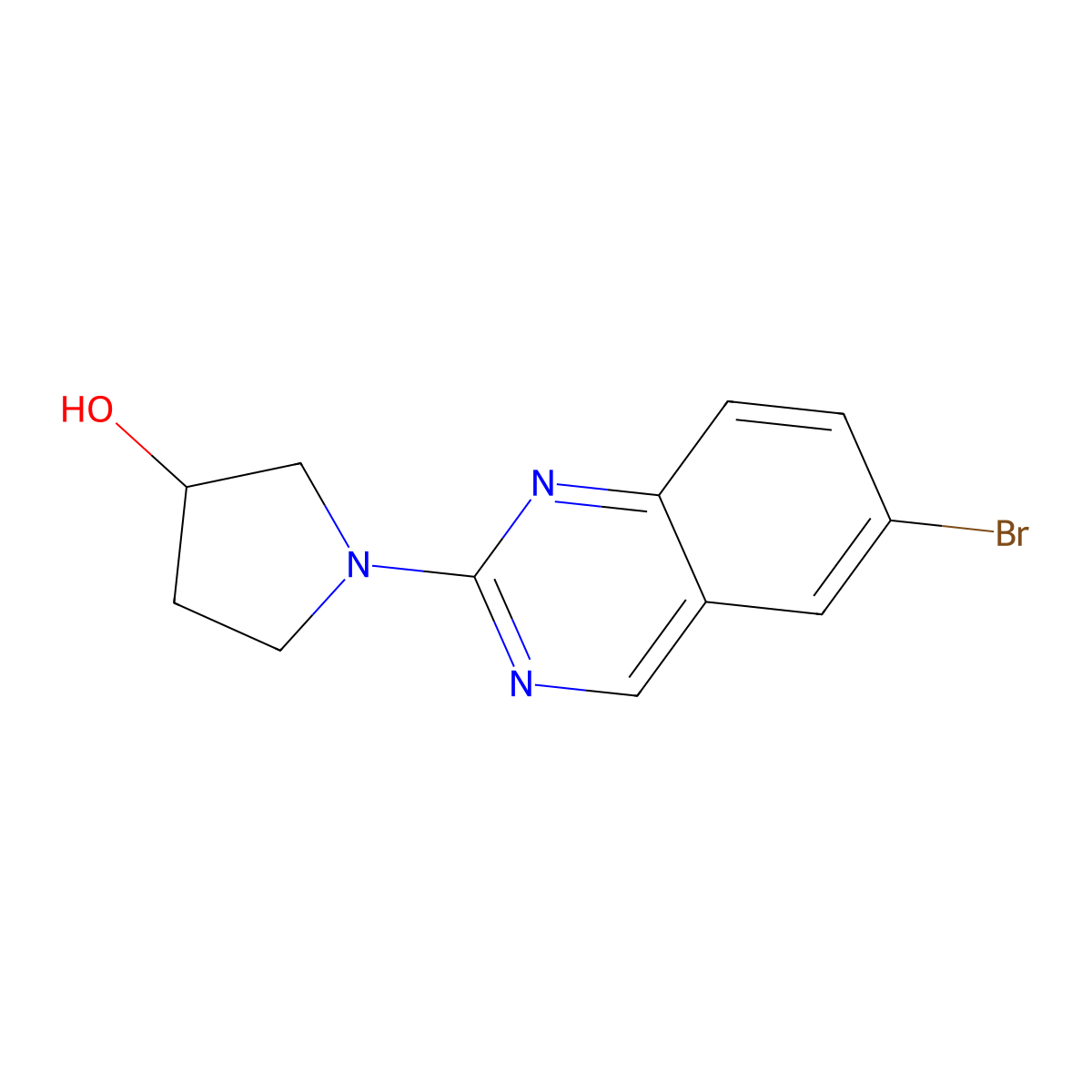 1-(6-Bromoquinazolin-2-yl)pyrrolidin-3-ol molecular structure, CAS 2548982-51-8