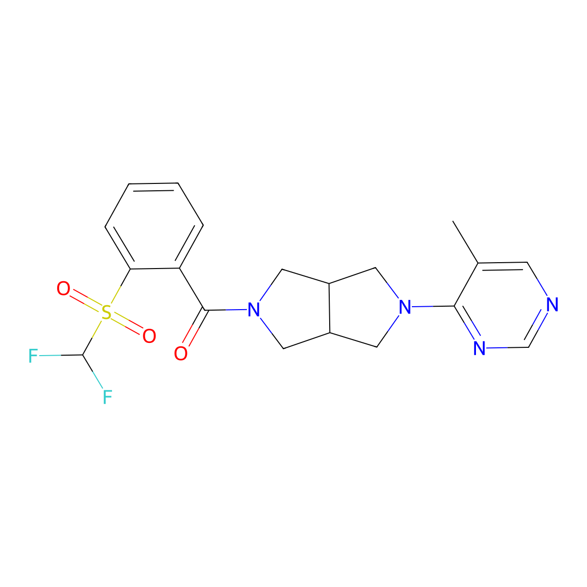 4-[5-(2-Difluoromethanesulfonylbenzoyl)-octahydropyrrolo[3,4-c]pyrrol-2-yl]-5-methylpyrimidine molecular structure, CAS 2548982-72-3