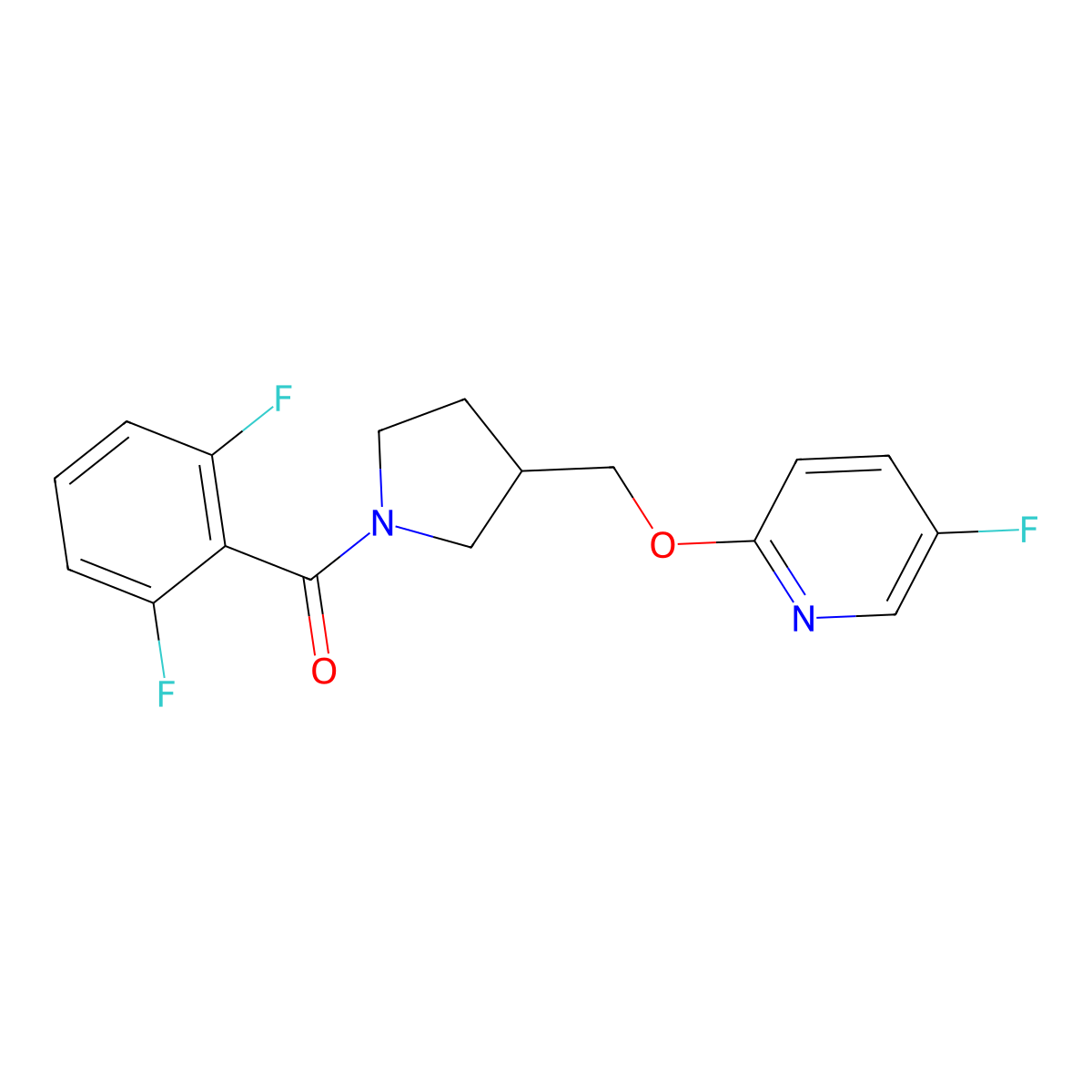 2-{[1-(2,6-Difluorobenzoyl)pyrrolidin-3-yl]methoxy}-5-fluoropyridine molecular structure, CAS 2548982-79-0