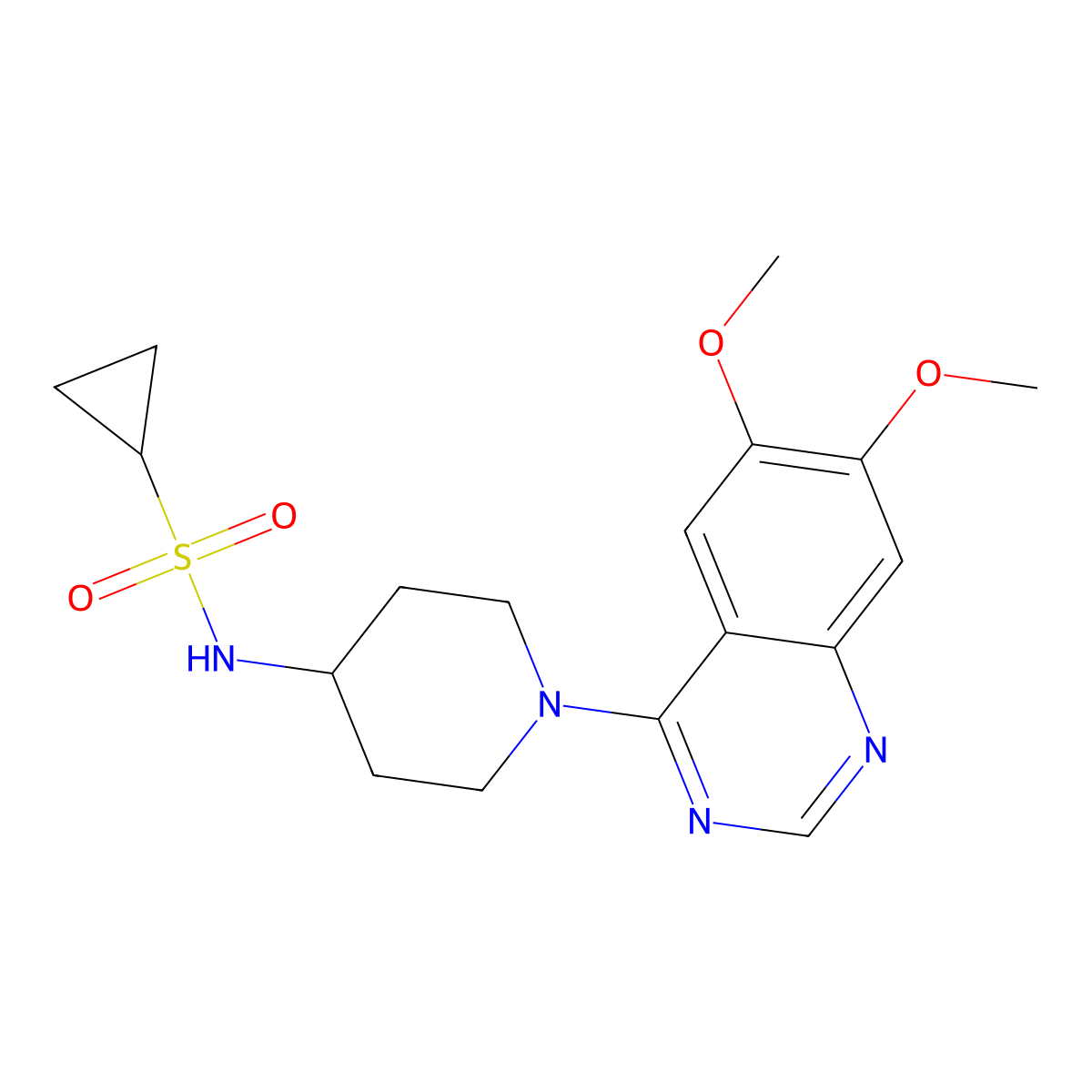 N-[1-(6,7-dimethoxyquinazolin-4-yl)piperidin-4-yl]cyclopropanesulfonamide molecular structure, CAS 2548982-81-4