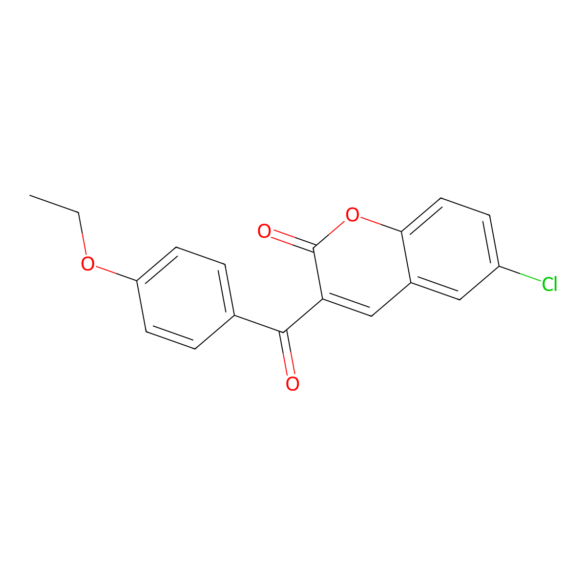 6-chloro-3-(4-ethoxybenzoyl)-2H-chromen-2-one molecular structure, CAS 2548982-91-6