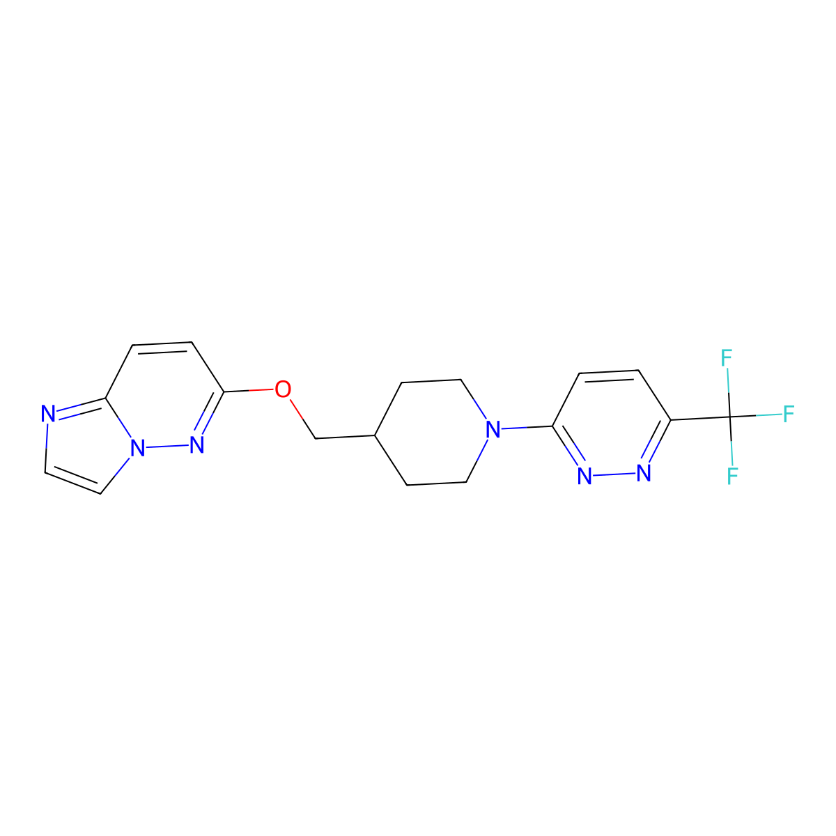 3-[4-({Imidazo[1,2-b]pyridazin-6-yloxy}methyl)piperidin-1-yl]-6-(trifluoromethyl)pyridazine molecular structure, CAS 2548982-99-4