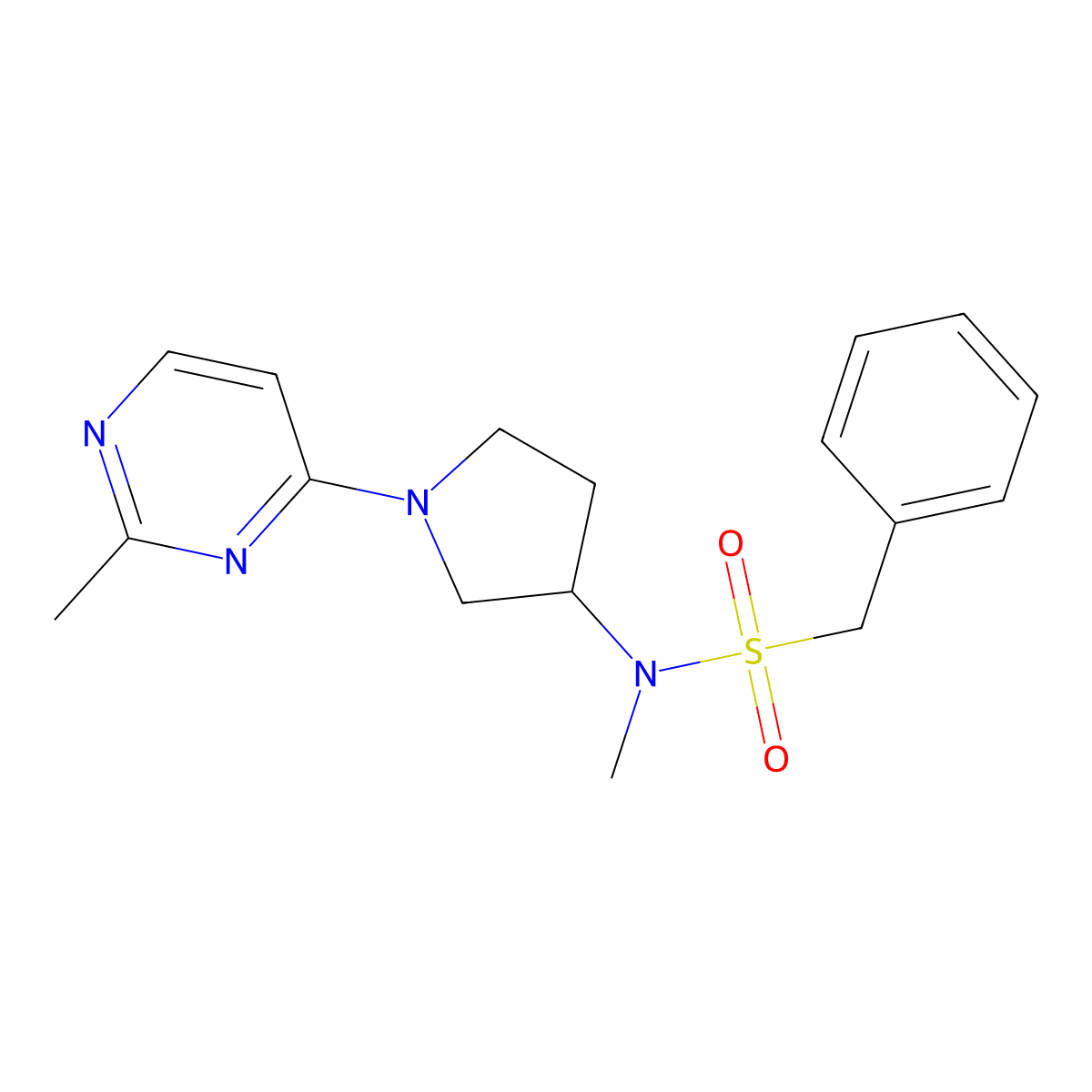 N-methyl-N-[1-(2-methylpyrimidin-4-yl)pyrrolidin-3-yl]-1-phenylmethanesulfonamide molecular structure, CAS 2548983-16-8