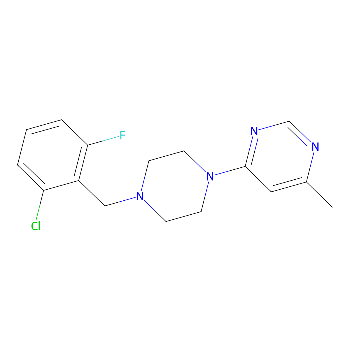 4-{4-[(2-Chloro-6-fluorophenyl)methyl]piperazin-1-yl}-6-methylpyrimidine molecular structure, CAS 2548983-41-9