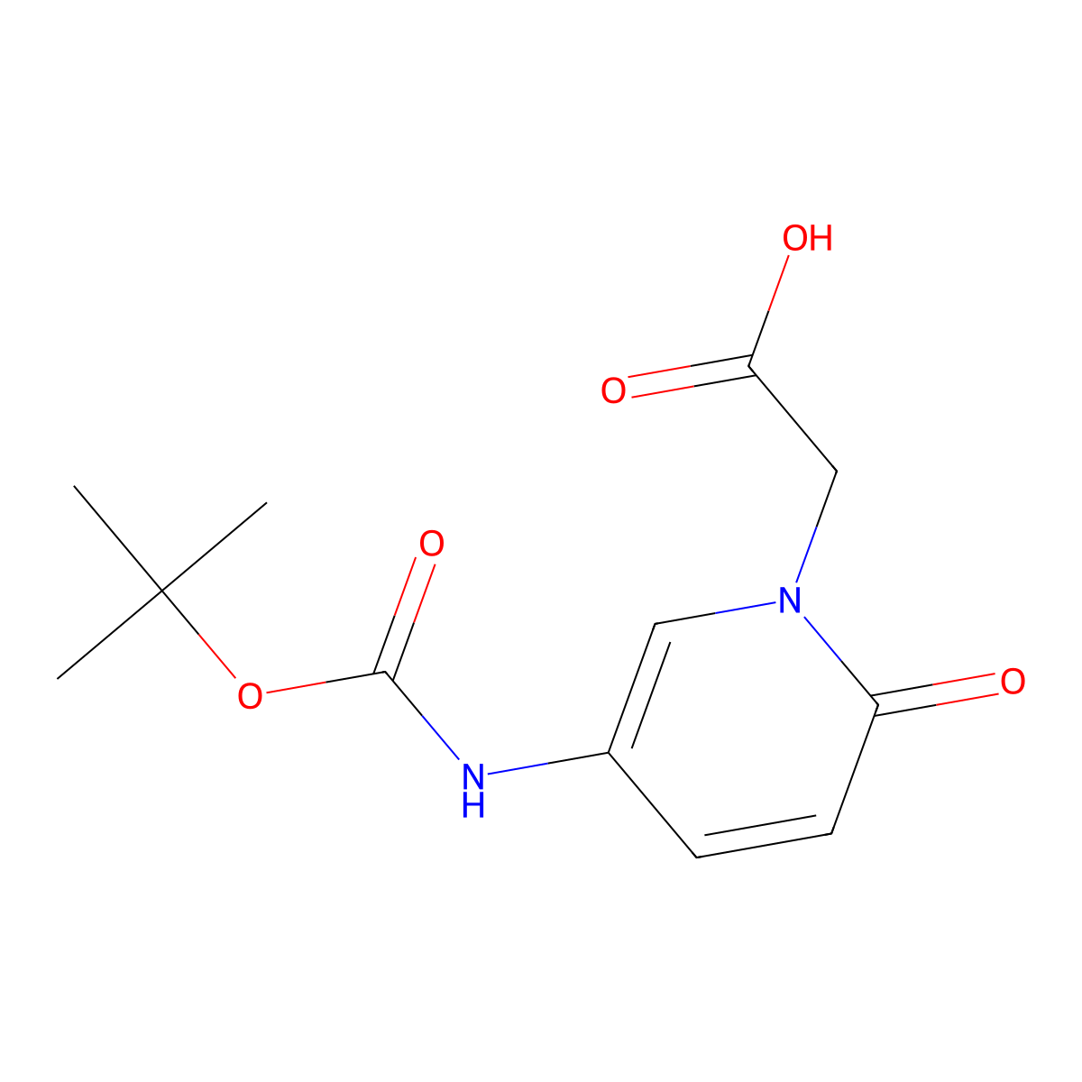 2-(5-(((Tert-butoxy)carbonyl)amino)-2-oxo-1,2-dihydropyridin-1-yl)acetic acid molecular structure, CAS 2548983-51-1