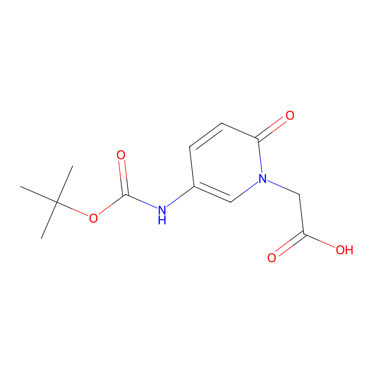 2-(5-(((Tert-butoxy)carbonyl)amino)-2-oxo-1,2-dihydropyridin-1-yl)acetic acid molecular structure, CAS 2548983-51-1