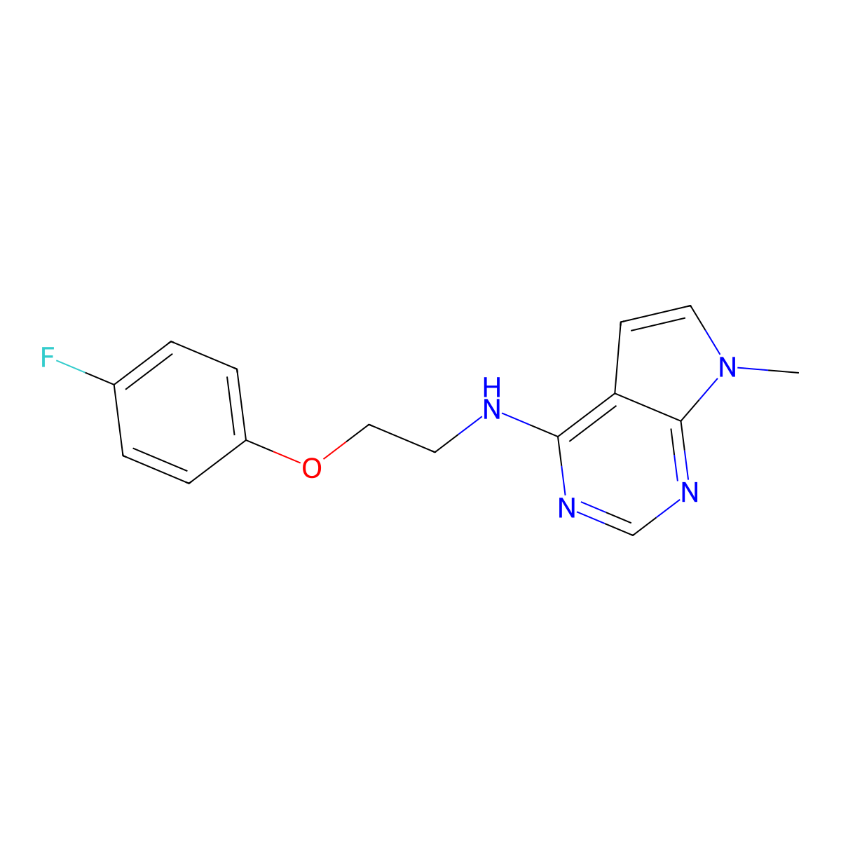 N-[2-(4-fluorophenoxy)ethyl]-7-methyl-7H-pyrrolo[2,3-d]pyrimidin-4-amine molecular structure, CAS 2548983-56-6