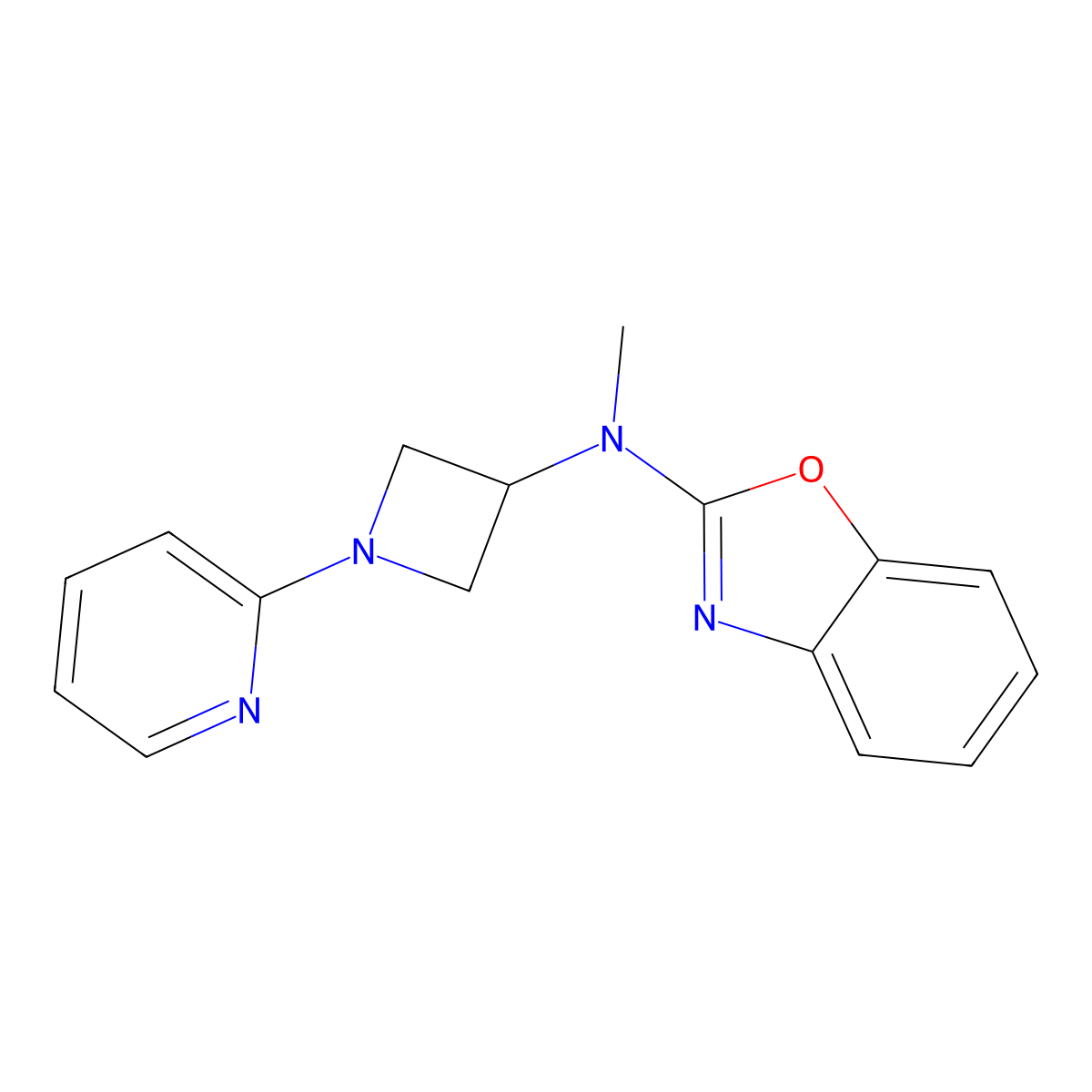 N-methyl-N-[1-(pyridin-2-yl)azetidin-3-yl]-1,3-benzoxazol-2-amine molecular structure, CAS 2548983-64-6