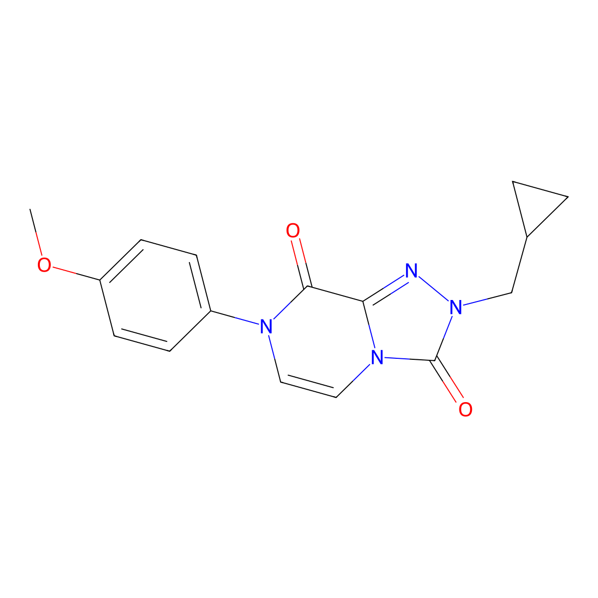 2-(cyclopropylmethyl)-7-(4-methoxyphenyl)-2H,3H,7H,8H-[1,2,4]triazolo[4,3-a]pyrazine-3,8-dione molecular structure, CAS 2548983-67-9