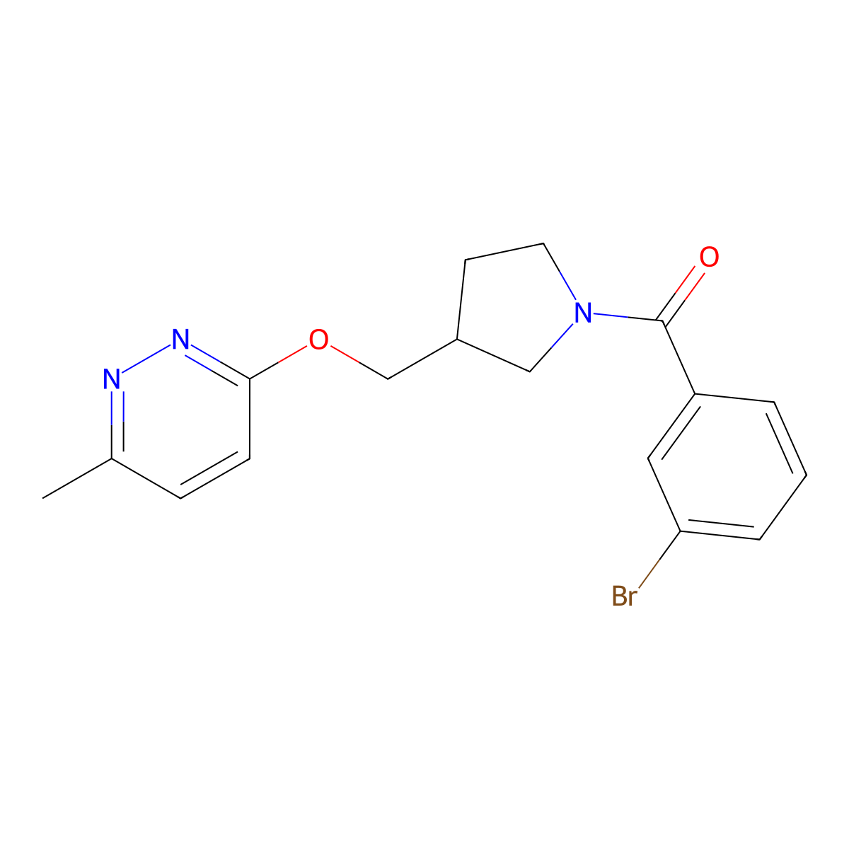 3-{[1-(3-Bromobenzoyl)pyrrolidin-3-yl]methoxy}-6-methylpyridazine molecular structure, CAS 2548983-80-6