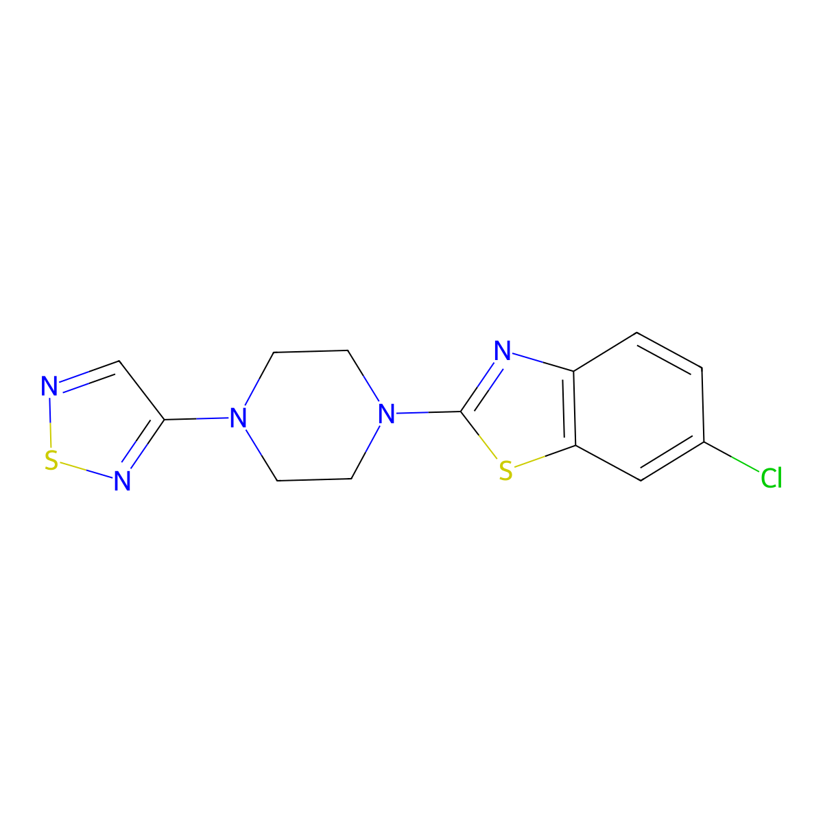 6-Chloro-2-[4-(1,2,5-thiadiazol-3-yl)piperazin-1-yl]-1,3-benzothiazole molecular structure, CAS 2548983-93-1