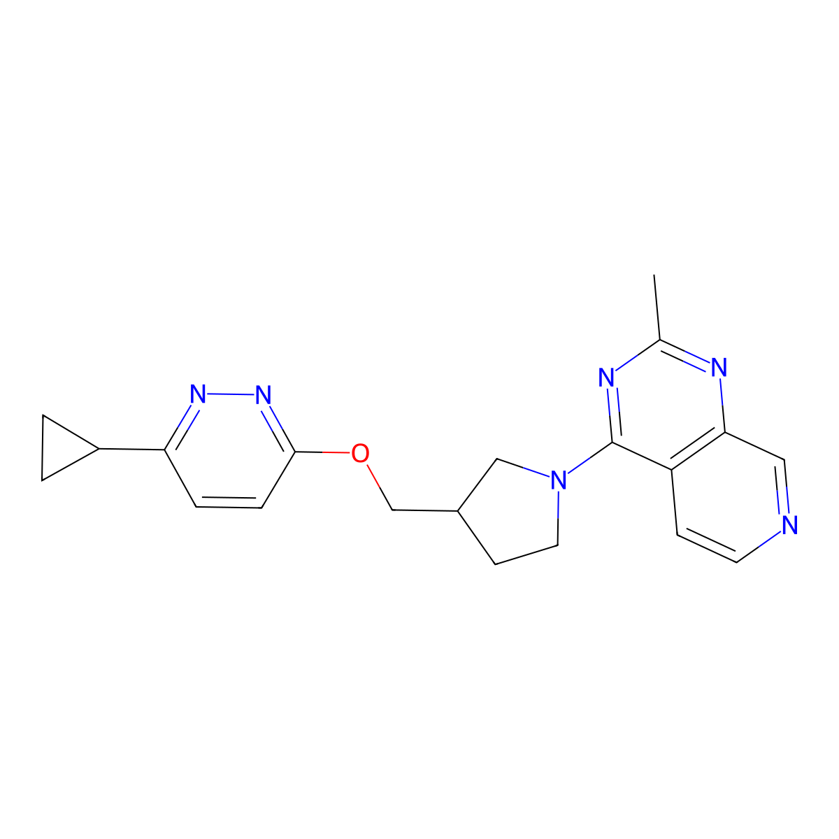 3-Cyclopropyl-6-[(1-{2-methylpyrido[3,4-d]pyrimidin-4-yl}pyrrolidin-3-yl)methoxy]pyridazine molecular structure, CAS 2548984-07-0