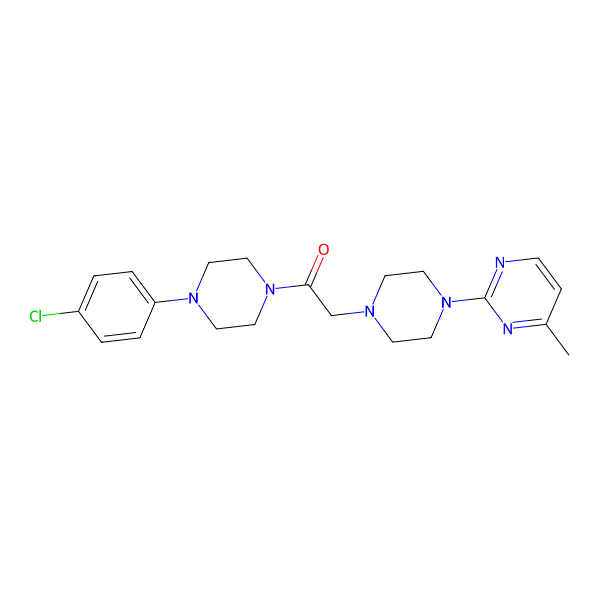 1-[4-(4-Chlorophenyl)piperazin-1-yl]-2-[4-(4-methylpyrimidin-2-yl)piperazin-1-yl]ethan-1-one molecular structure, CAS 2548984-09-2