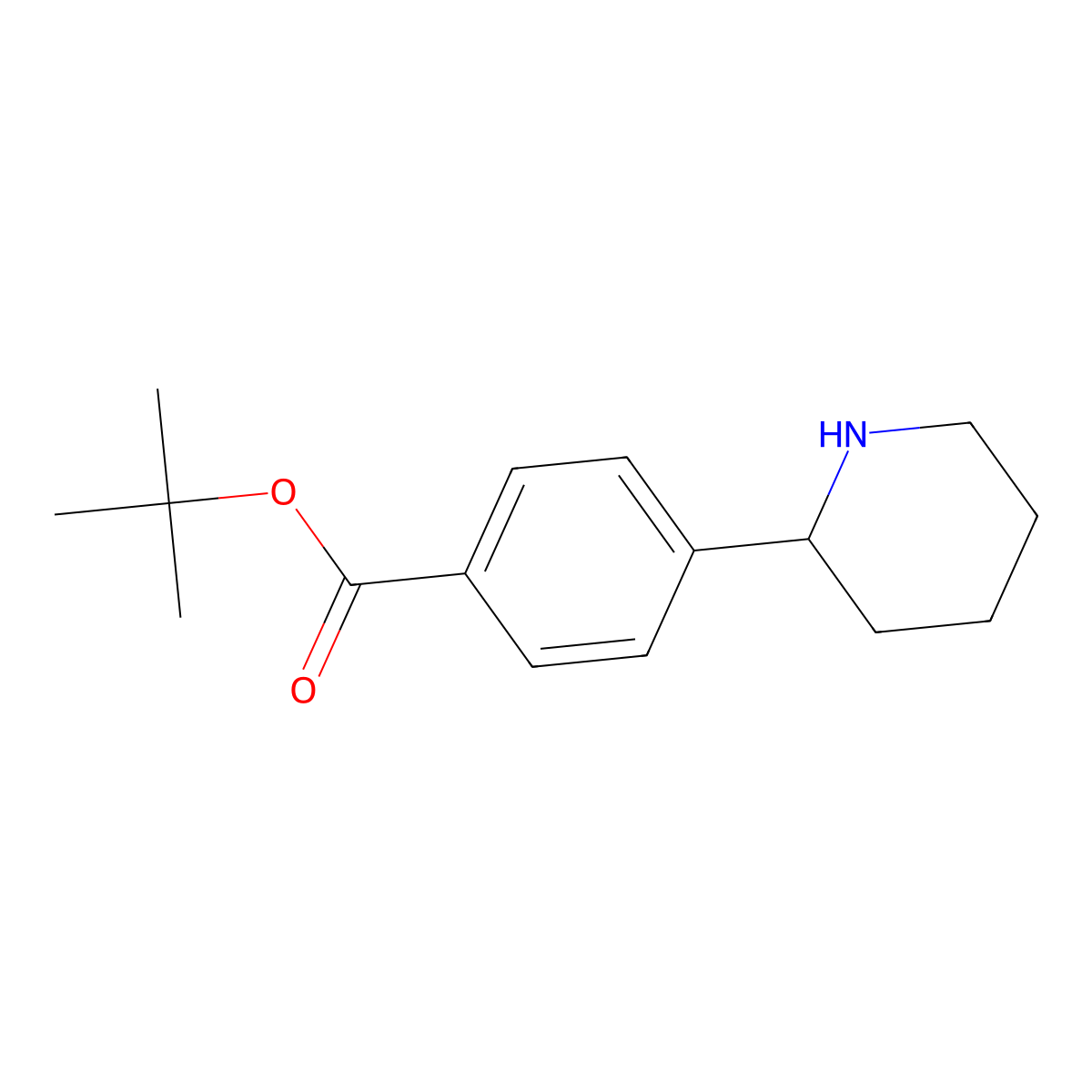 Tert-butyl 4-piperidin-2-ylbenzoate molecular structure, CAS 2548984-15-0