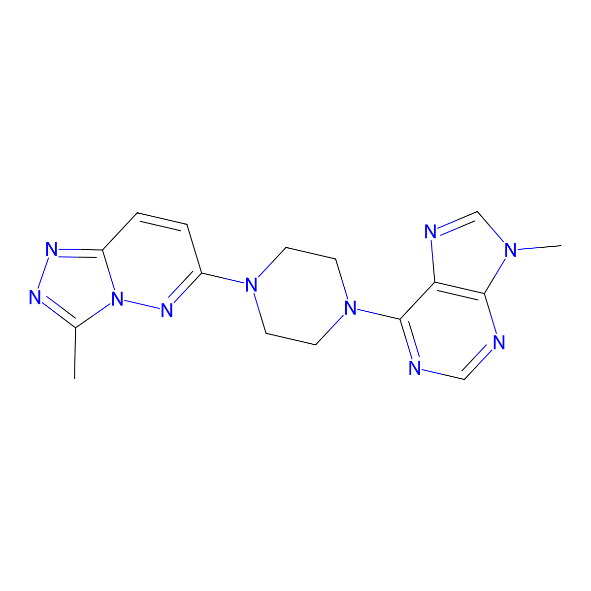 9-methyl-6-(4-{3-methyl-[1,2,4]triazolo[4,3-b]pyridazin-6-yl}piperazin-1-yl)-9H-purine molecular structure, CAS 2548984-21-8