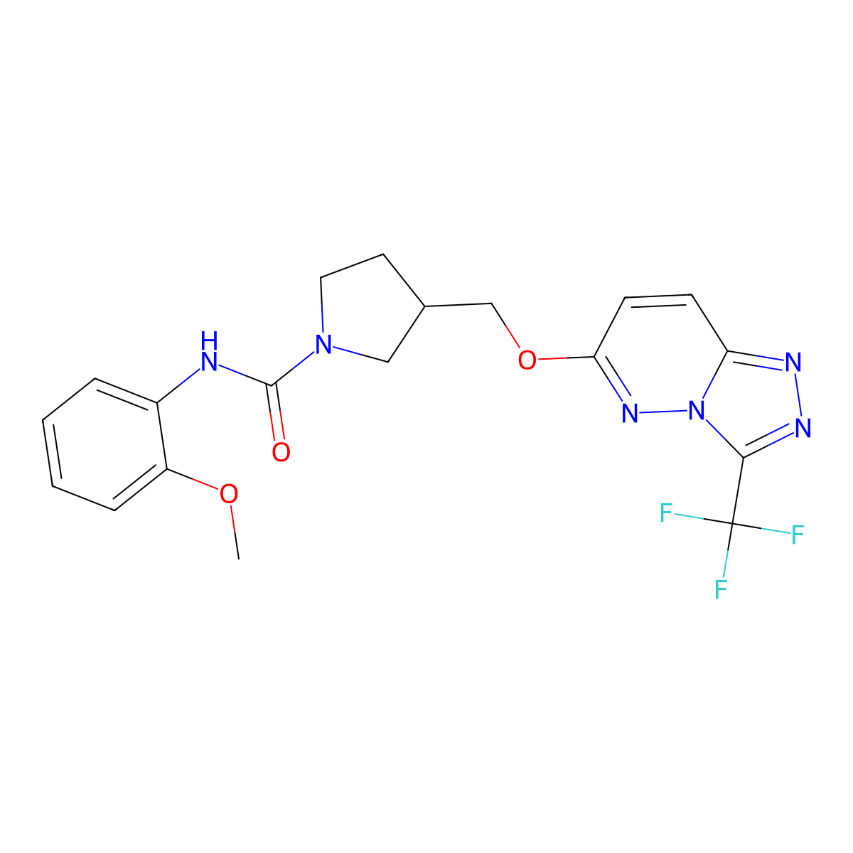 N-(2-methoxyphenyl)-3-({[3-(trifluoromethyl)-[1,2,4]triazolo[4,3-b]pyridazin-6-yl]oxy}methyl)pyrrolidine-1-carboxamide molecular structure, CAS 2548984-26-3