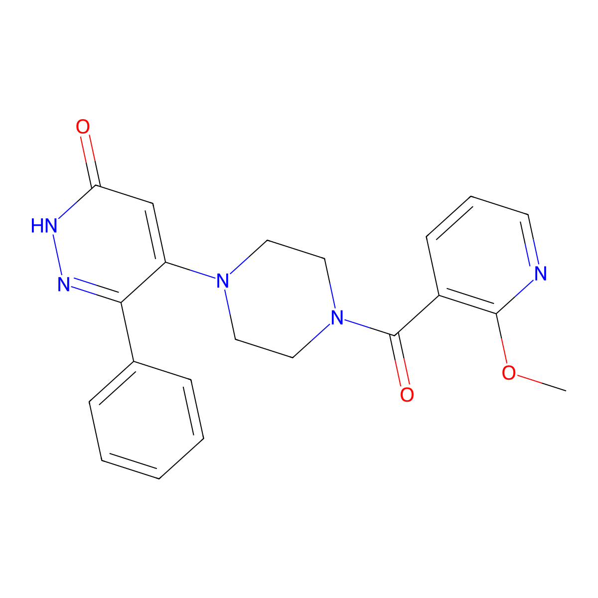 5-[4-(2-Methoxypyridine-3-carbonyl)piperazin-1-yl]-6-phenyl-2,3-dihydropyridazin-3-one molecular structure, CAS 2548984-28-5