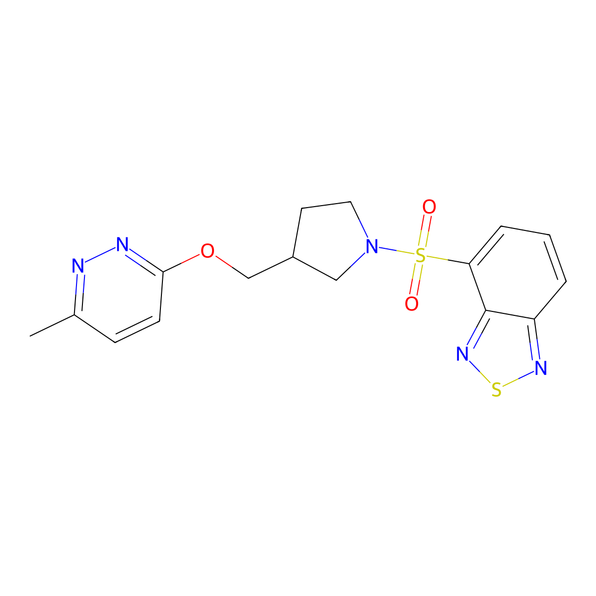 4-[(3-{[(6-Methylpyridazin-3-yl)oxy]methyl}pyrrolidin-1-yl)sulfonyl]-2,1,3-benzothiadiazole molecular structure, CAS 2548984-31-0