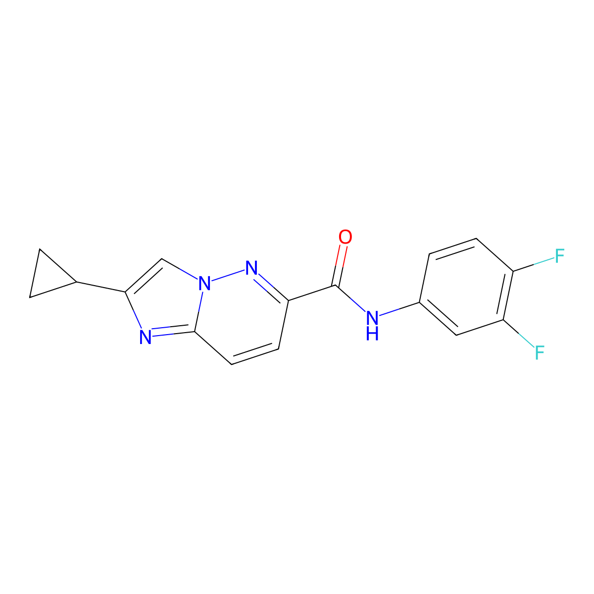 2-cyclopropyl-N-(3,4-difluorophenyl)imidazo[1,2-b]pyridazine-6-carboxamide molecular structure, CAS 2548984-36-5
