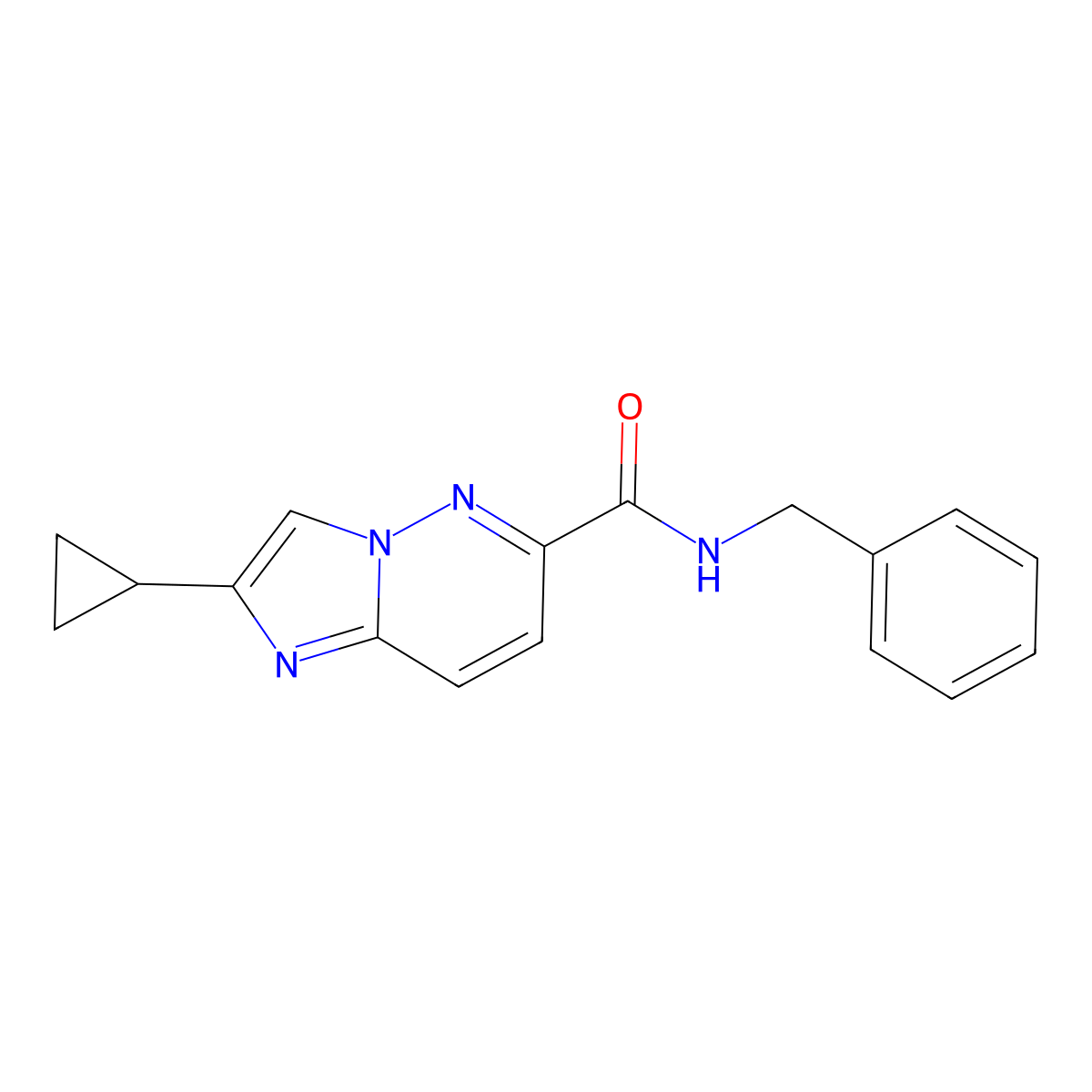 N-benzyl-2-cyclopropylimidazo[1,2-b]pyridazine-6-carboxamide molecular structure, CAS 2548984-48-9