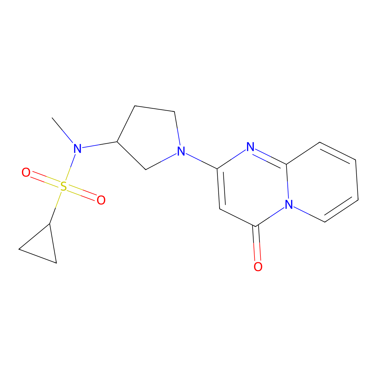 N-methyl-N-(1-{4-oxo-4H-pyrido[1,2-a]pyrimidin-2-yl}pyrrolidin-3-yl)cyclopropanesulfonamide molecular structure, CAS 2548984-53-6