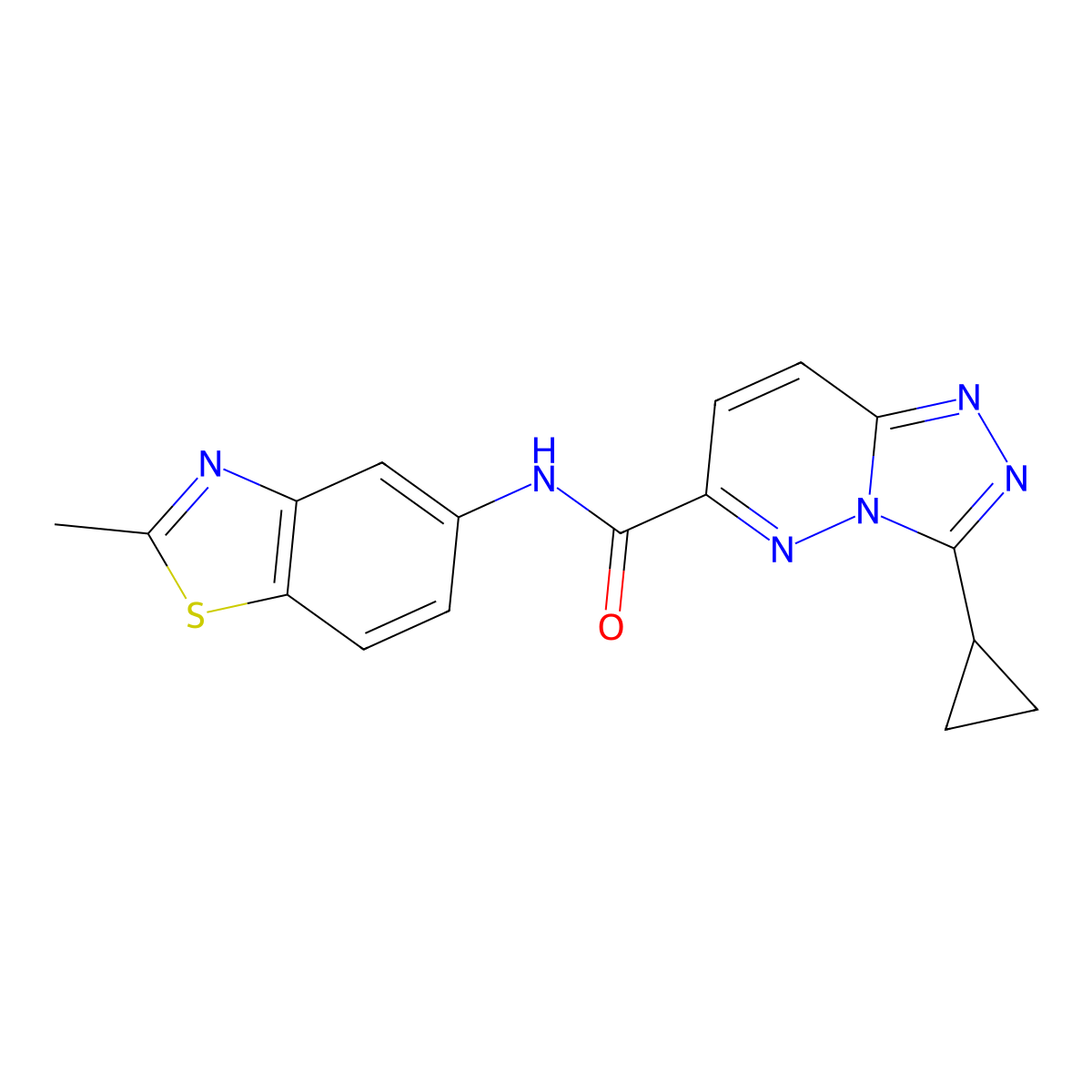 3-cyclopropyl-N-(2-methyl-1,3-benzothiazol-5-yl)-[1,2,4]triazolo[4,3-b]pyridazine-6-carboxamide molecular structure, CAS 2548984-54-7