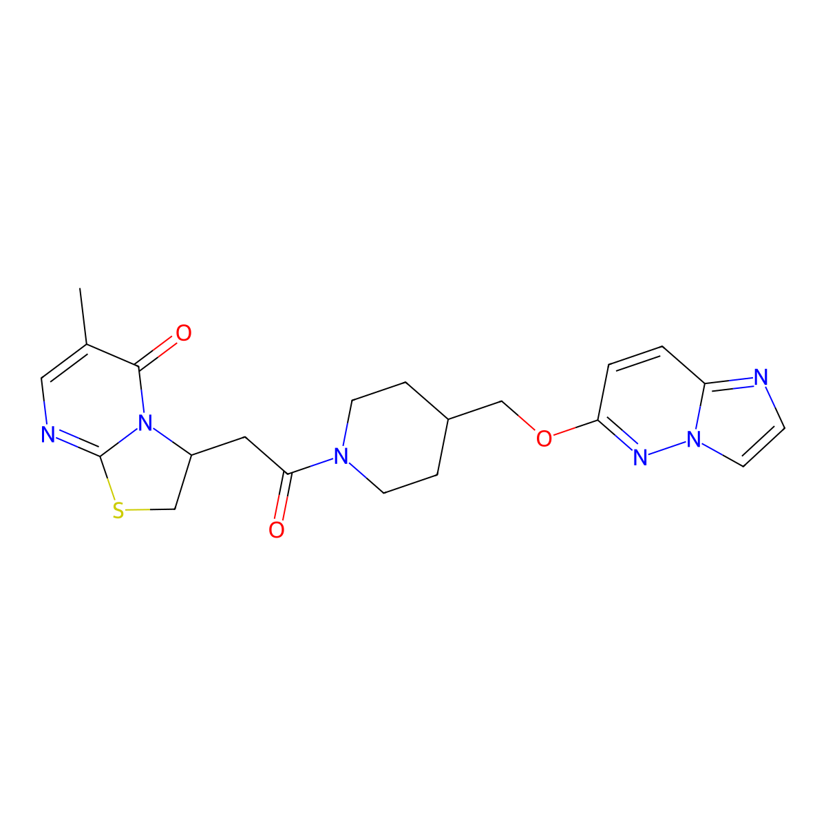 3-{2-[4-({imidazo[1,2-b]pyridazin-6-yloxy}methyl)piperidin-1-yl]-2-oxoethyl}-6-methyl-2H,3H,5H-[1,3]thiazolo[3,2-a]pyrimidin-5-one molecular structure, CAS 2548984-57-0