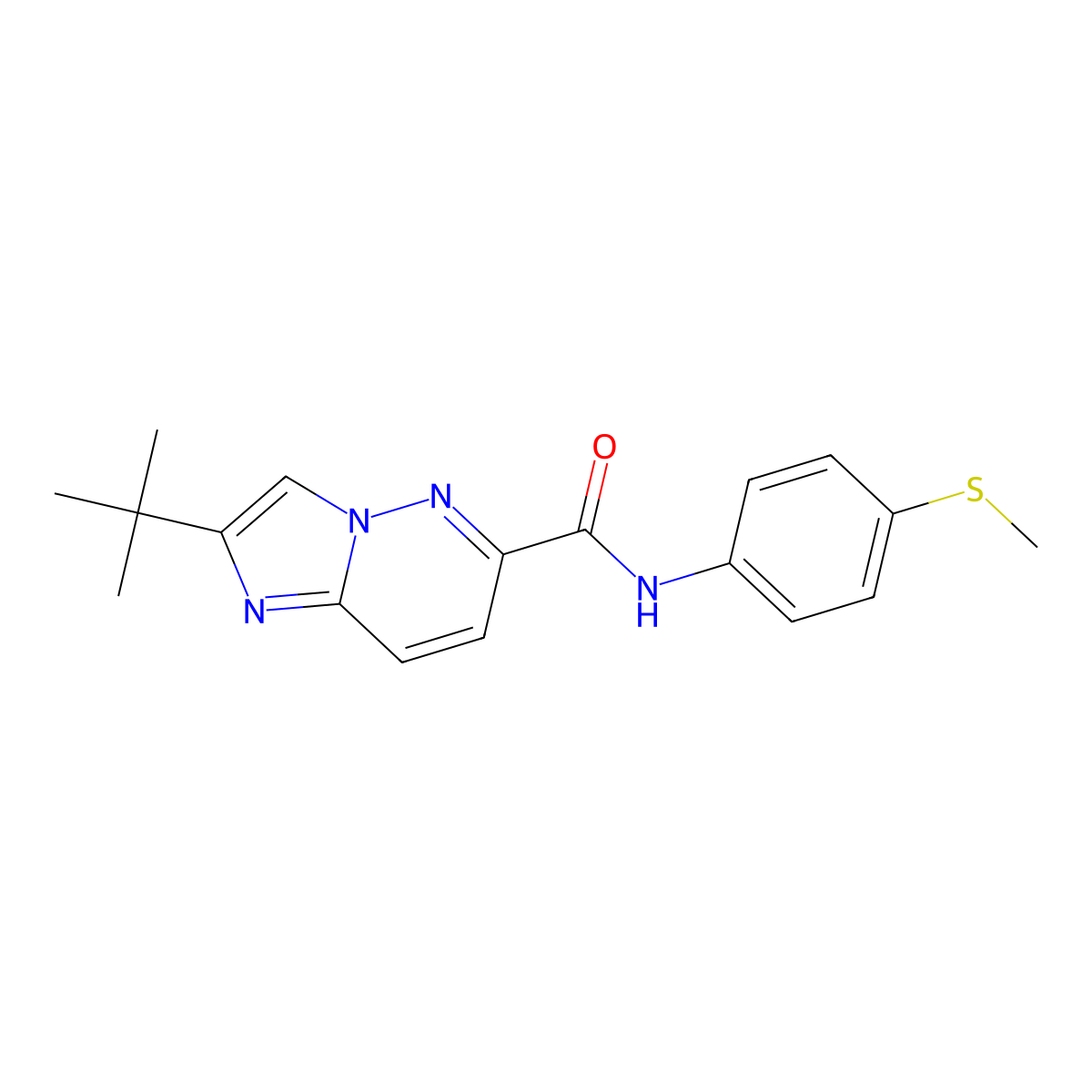 2-tert-butyl-N-[4-(methylsulfanyl)phenyl]imidazo[1,2-b]pyridazine-6-carboxamide molecular structure, CAS 2548984-66-1