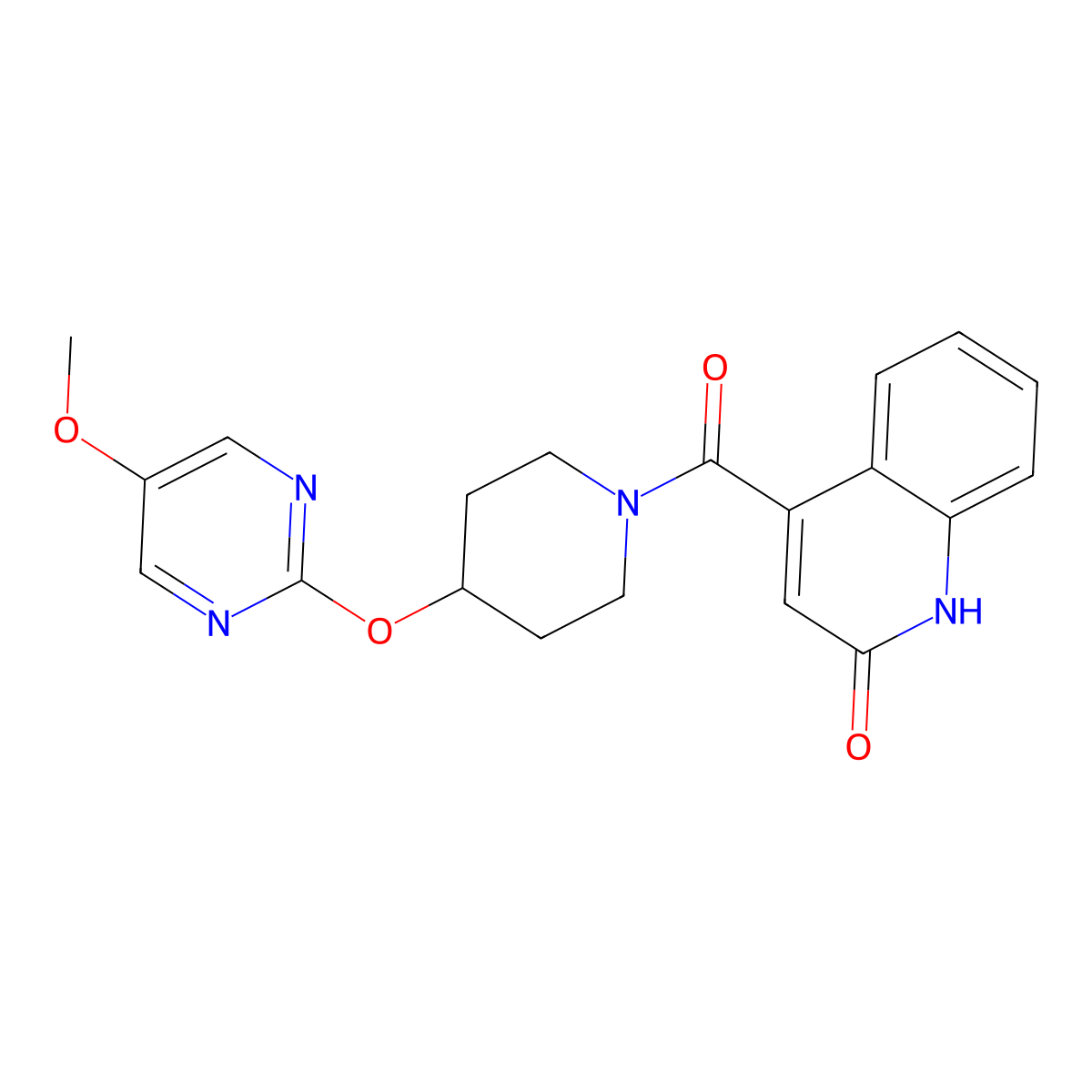 4-{4-[(5-Methoxypyrimidin-2-yl)oxy]piperidine-1-carbonyl}quinolin-2-ol molecular structure, CAS 2548984-69-4