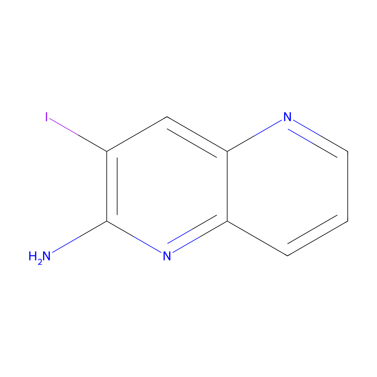 3-Iodo-1,5-naphthyridin-2-amine molecular structure, CAS 2548984-85-4