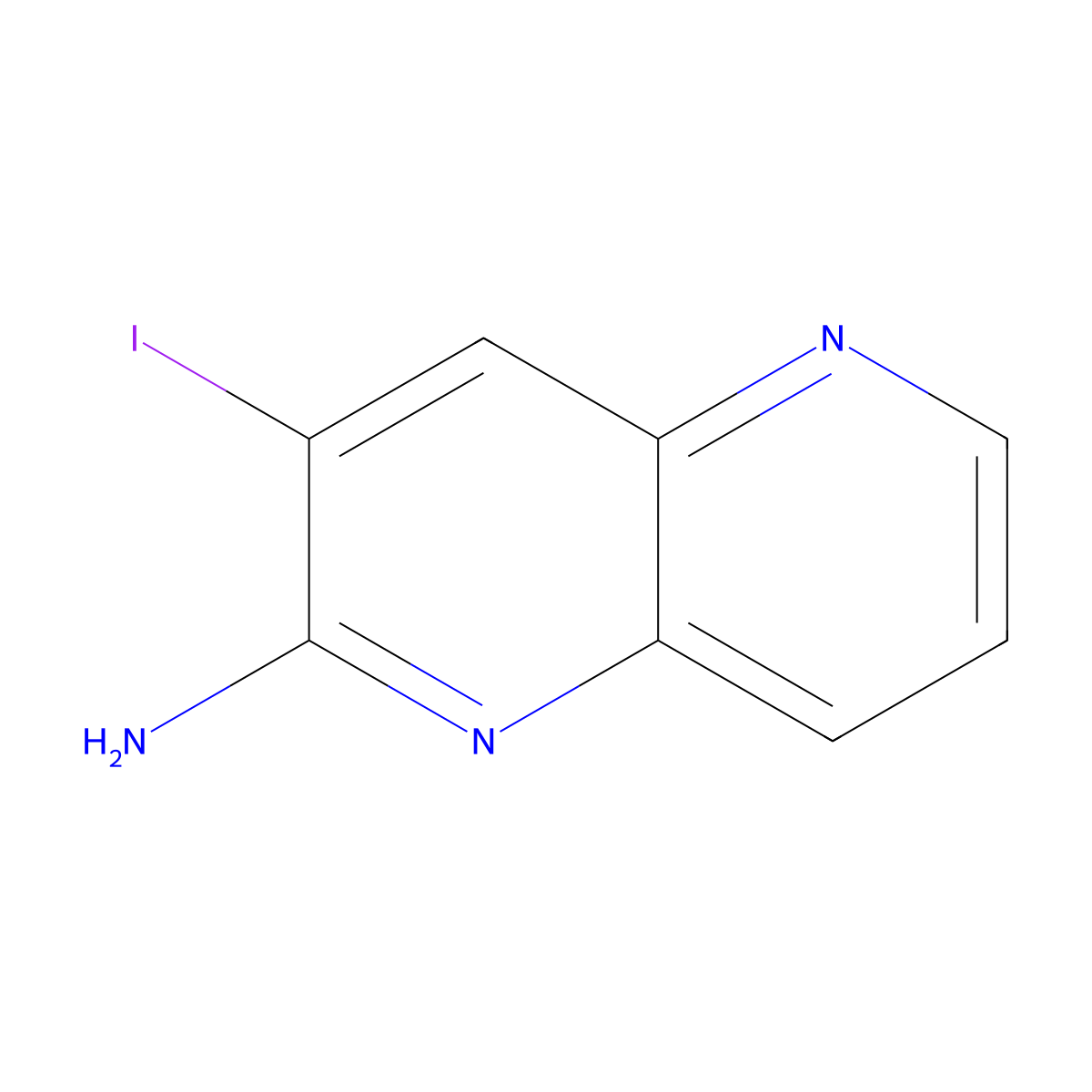 3-Iodo-1,5-naphthyridin-2-amine molecular structure, CAS 2548984-85-4