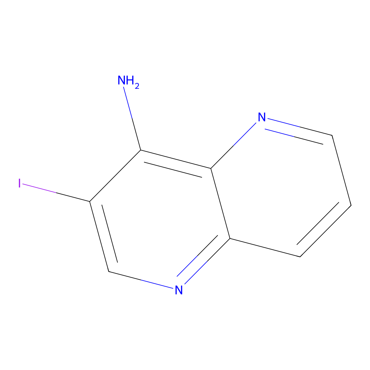 3-Iodo-1,5-naphthyridin-4-amine molecular structure, CAS 2548984-93-4