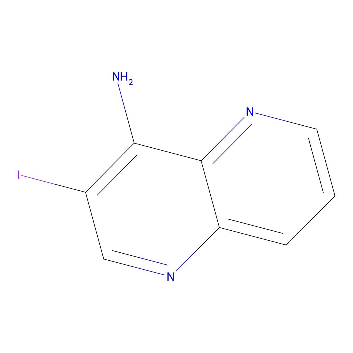 3-Iodo-1,5-naphthyridin-4-amine molecular structure, CAS 2548984-93-4
