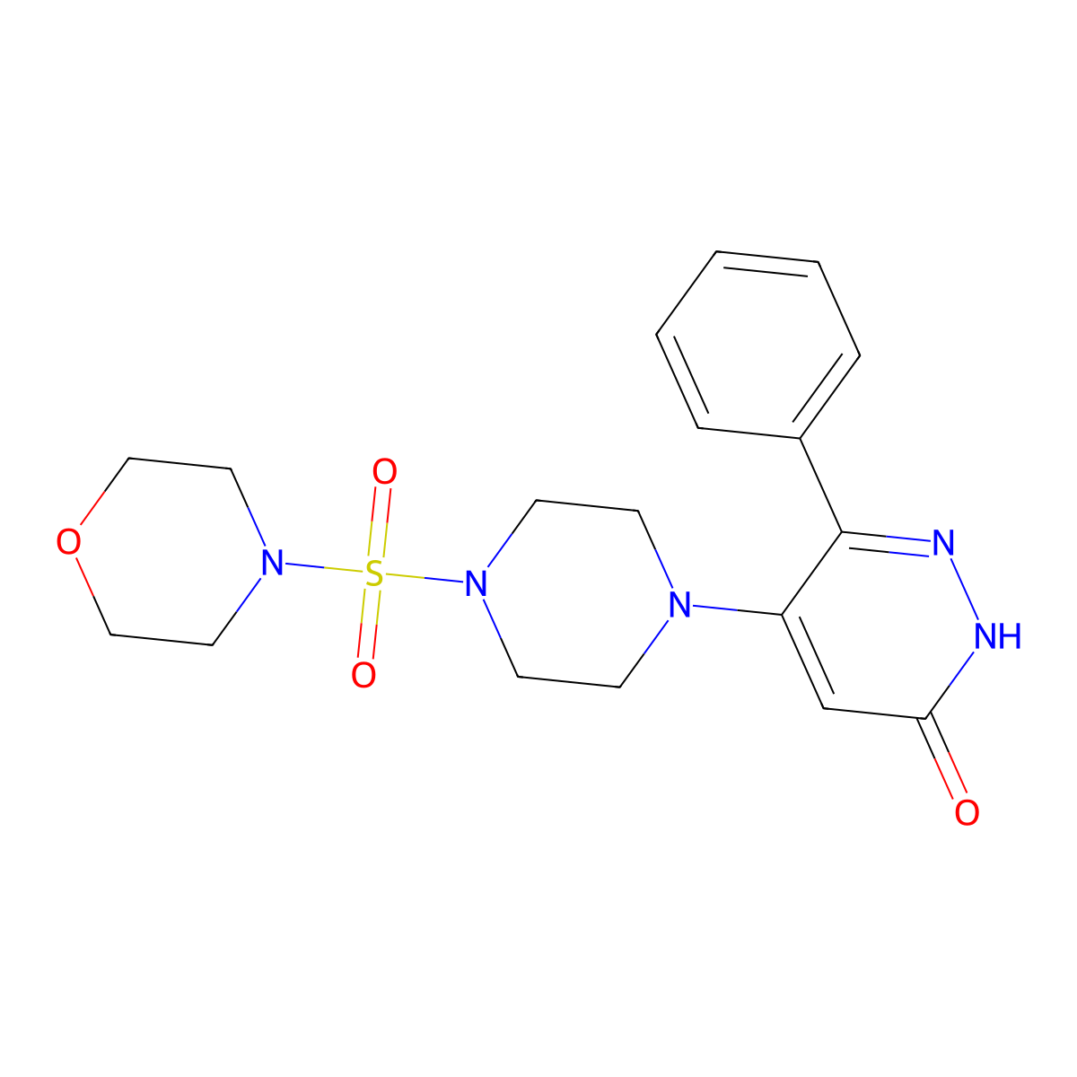 5-[4-(Morpholine-4-sulfonyl)piperazin-1-yl]-6-phenyl-2,3-dihydropyridazin-3-one molecular structure, CAS 2548985-05-1