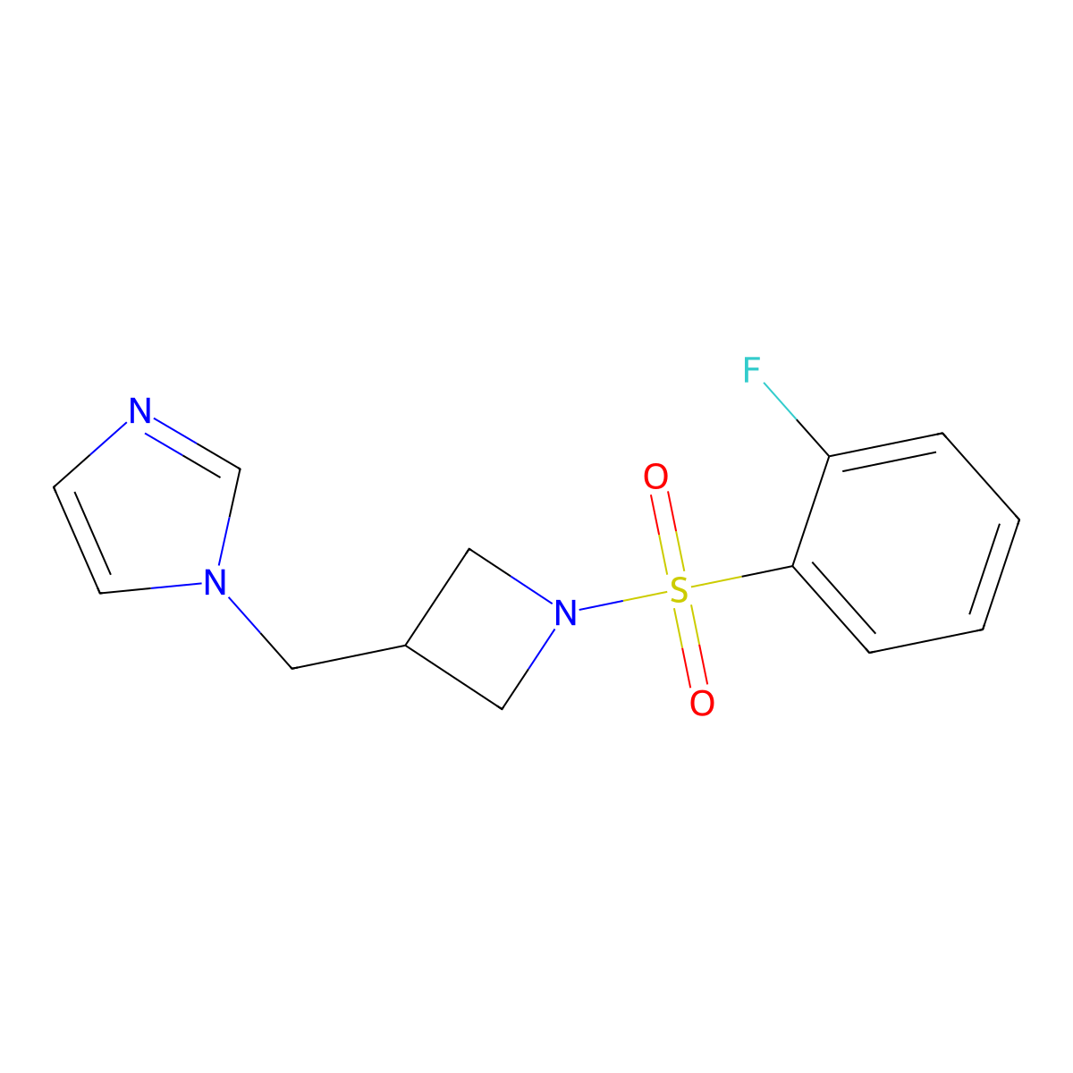 1-{[1-(2-fluorobenzenesulfonyl)azetidin-3-yl]methyl}-1H-imidazole molecular structure, CAS 2548985-34-6