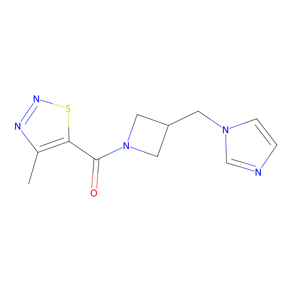 5-{3-[(1H-imidazol-1-yl)methyl]azetidine-1-carbonyl}-4-methyl-1,2,3-thiadiazole molecular structure, CAS 2548985-41-5